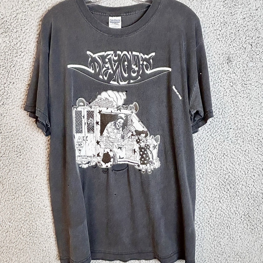 Vintage DEVOUR T Shirt Large Portland Death Metal Double Sided - Ice Cream Man